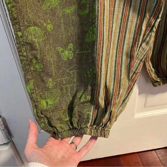 Siddhartha Made in Nepal 100% Cotton Harem Lantern Pants Small Hippie Festival - Picture 7 of 12